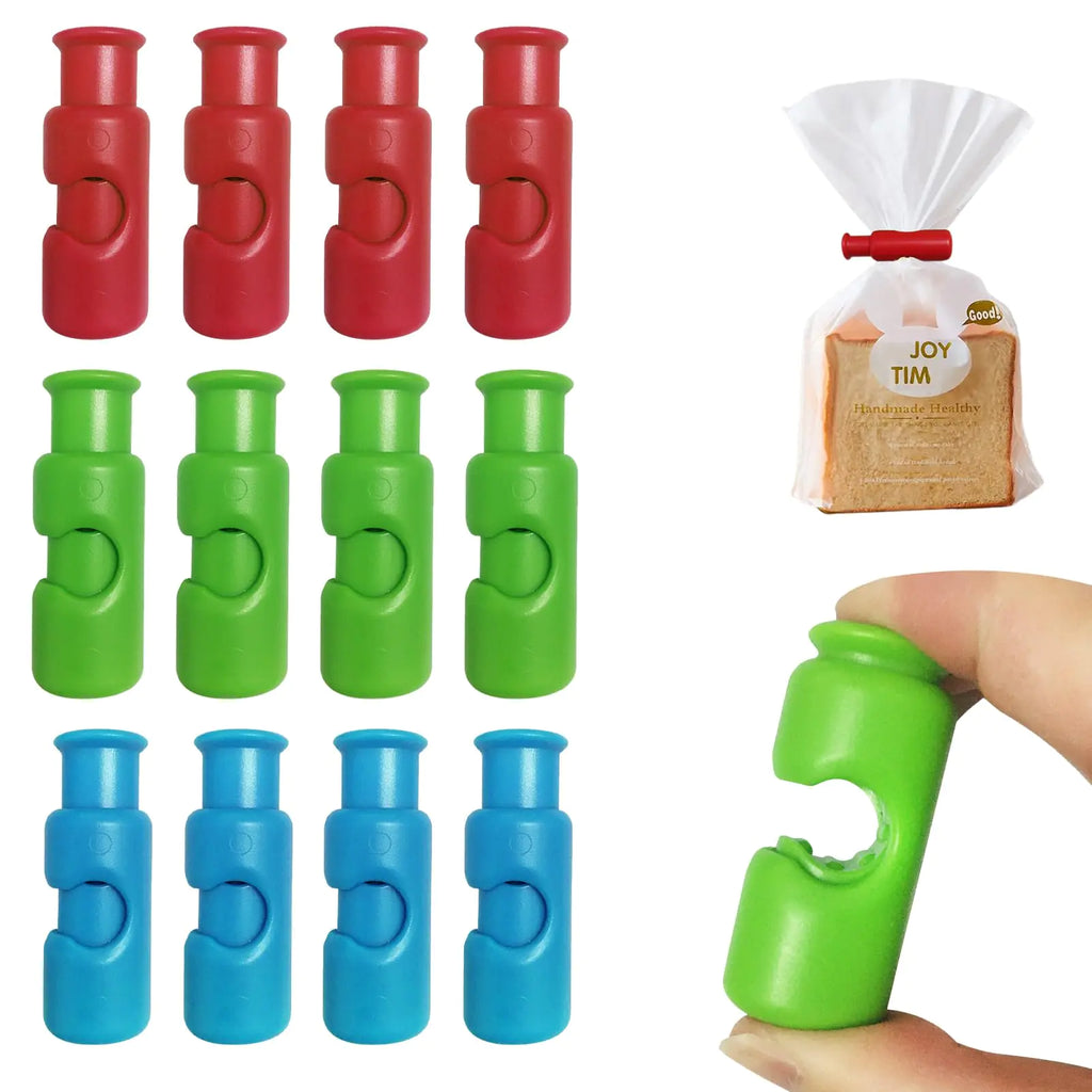 SpaLoo Bag Clips Chip Clips Bag Clips Food Clips Chip Clips Value Set Food Fruit Bread Bag Cinch Non-Slip Grip Easy Squeeze & Lock (Mixed Colors12 Pcs)